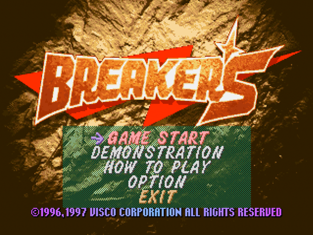Breakers title screen for Neo Geo CD